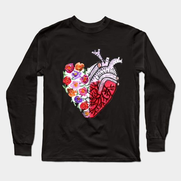 Two Hearts Long Sleeve T-Shirt by Asheartology